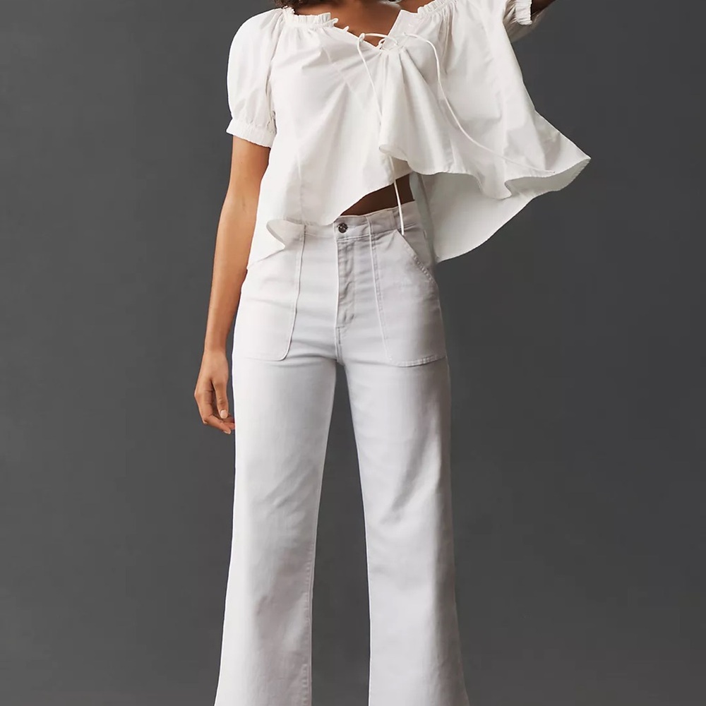 Frame Denim White Wide Leg Jeans